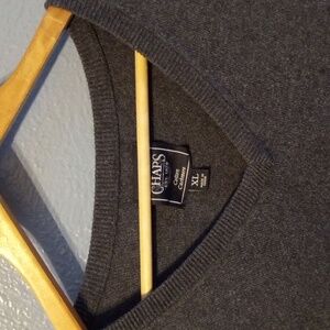 Chaps Charcoal Cotton Cashmere V-neck Sweater XL